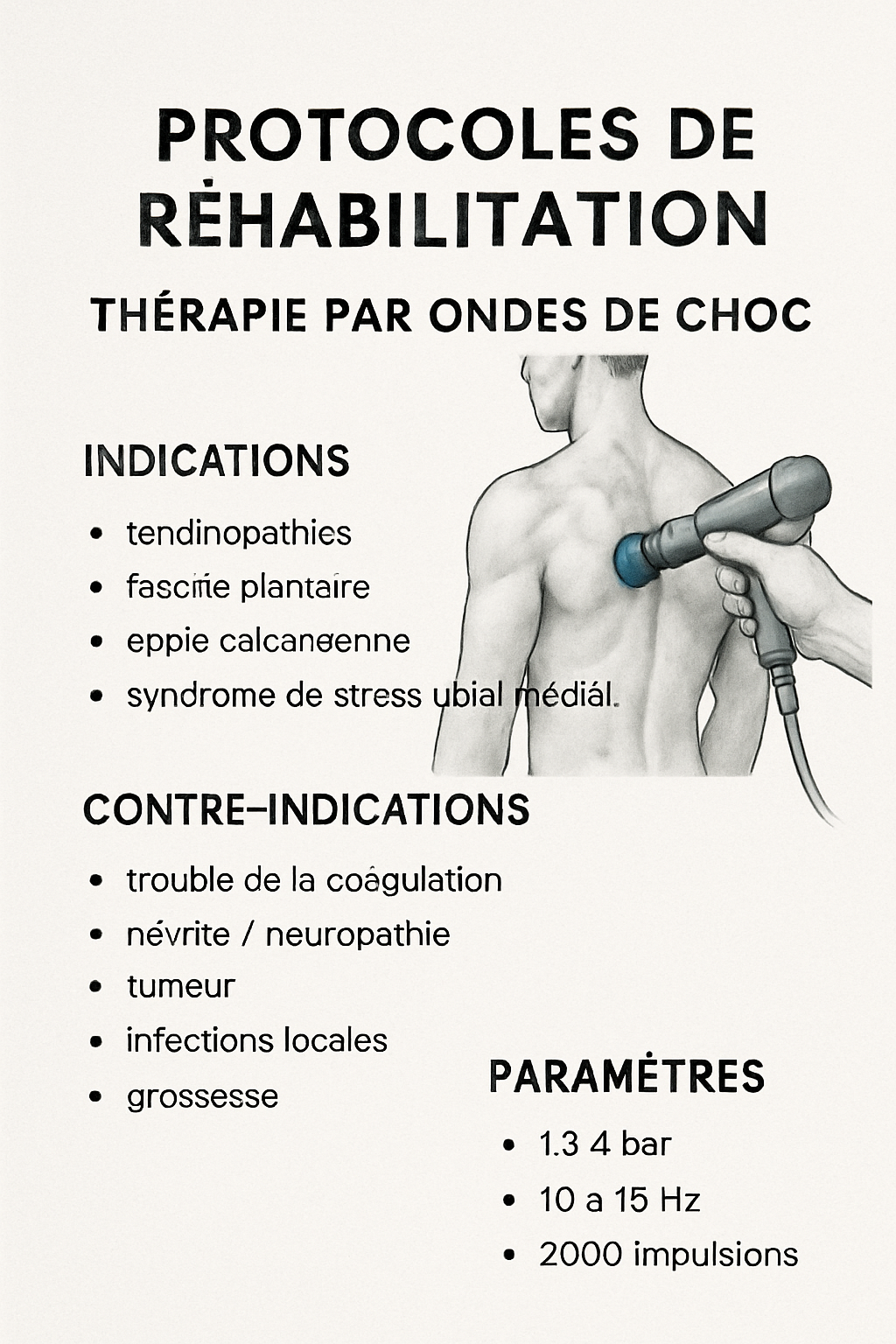 La shockwave pour traiter les blessures dues aux efforts répétés Blessures Sportives