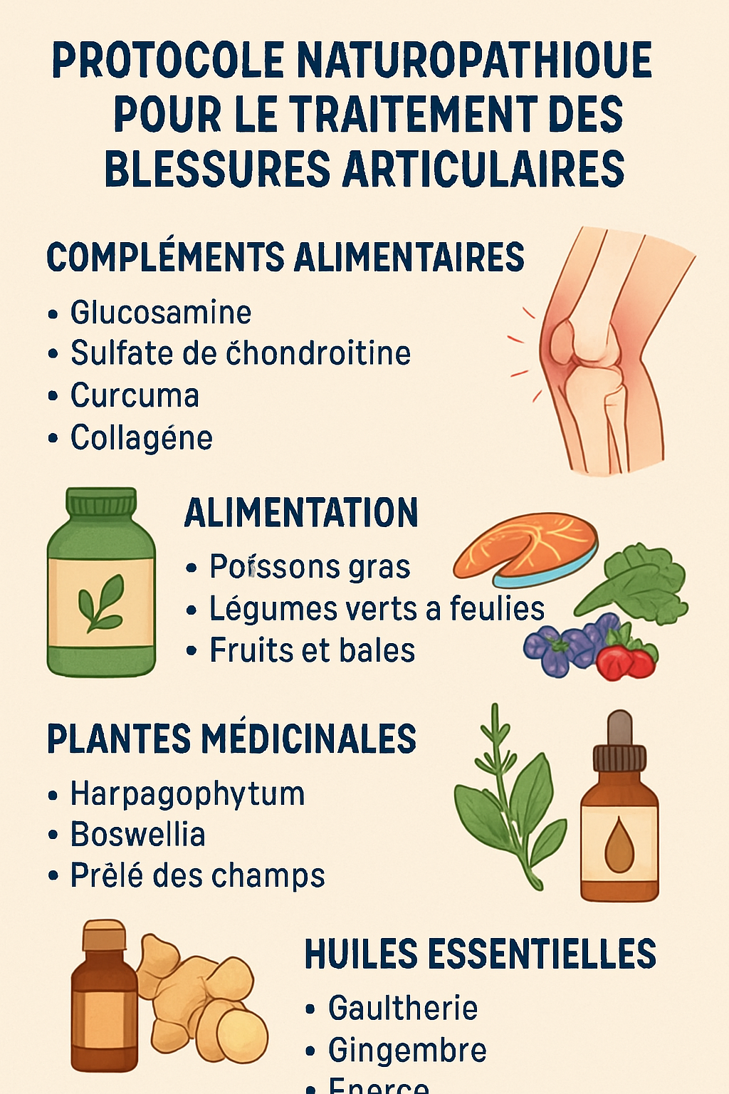 Protocole naturopathique pour le traitement des blessures articulaires Blessures Sportives